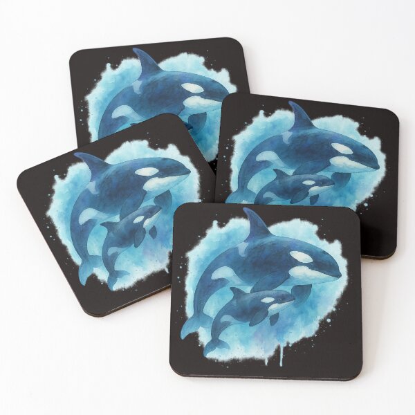 Item preview, “Bond Beneath the Waves – Watercolor Orca and Calf” designed and sold by Tadeusz1.