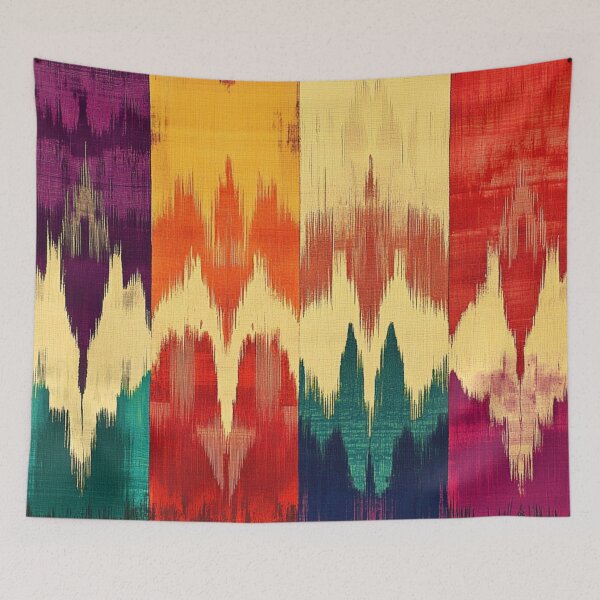 Item preview, Uzbek Ikat - Geometric Textile Pattern designed and sold by Myra365Art.