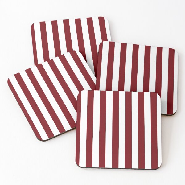 Item preview, Cherry Red And White Vertical Stripes Pattern designed and sold by positivequoteg.
