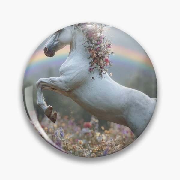 Aperçu de l'œuvre Licorne magique dans un jardin fleuri créée et vendue par J7Simpson.