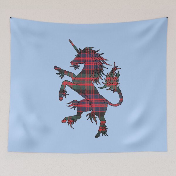 Item preview, MacDonald Modern Tartan Unicorn designed and sold by Murph's Images.