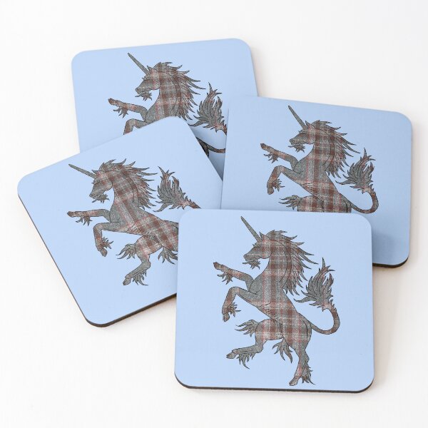 Item preview, Grey and Red Tartan Unicorn designed and sold by Murph's Images.