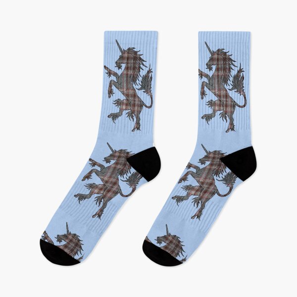 Item preview, Grey and Red Tartan Unicorn designed and sold by Murph's Images.