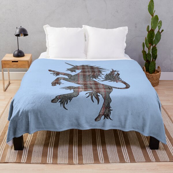 Item preview, Grey and Red Tartan Unicorn designed and sold by Murph's Images.
