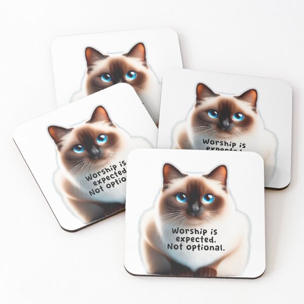 Item preview, Worship Is Expected – Siamese Cat Royal Quote Art designed and sold by PawAndSoul.