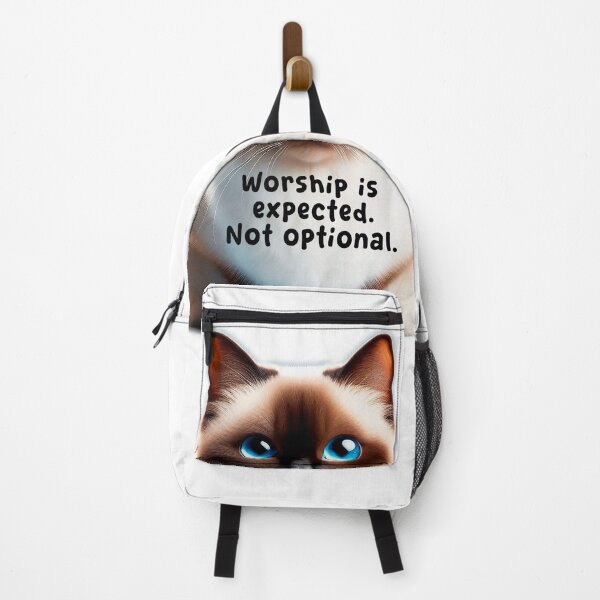 Item preview, Worship Is Expected – Siamese Cat Royal Quote Art designed and sold by PawAndSoul.