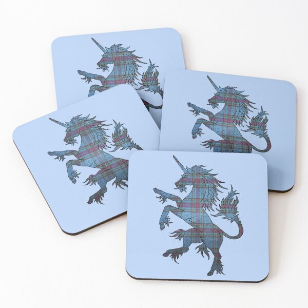 Item preview, Blue and Purple Tartan Unicorn designed and sold by Murph's Images.
