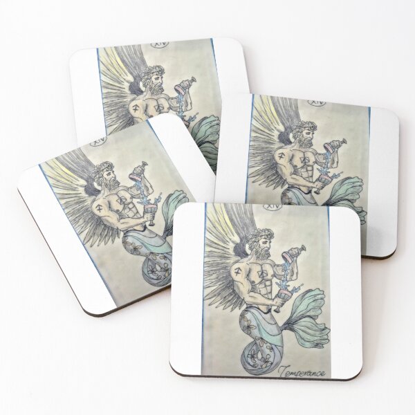 Item preview, Temperance Mermen Tarot Card designed and sold by Kostis is drawing.