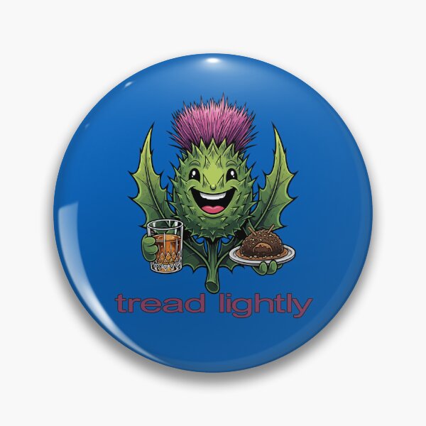 Item preview, Tread Lightly Scottish Thistle Character With Whisky and Haggis designed and sold by taiche.