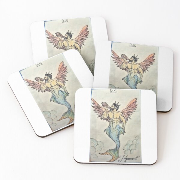 Item preview, The Judgement- Mermen Tarot Card designed and sold by Kostis is drawing.