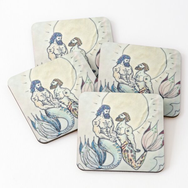 Item preview, The Lovers - Mermen Tarot Card designed and sold by Kostis is drawing.