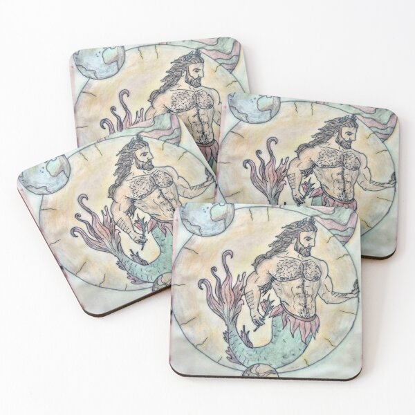 Item preview, The World - Merman Tarot Card designed and sold by Kostis is drawing.