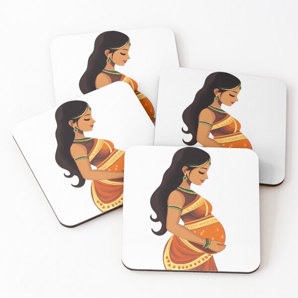 Item preview, Beautiful Pregnant Woman in Orange Attire designed and sold by Asapusri.