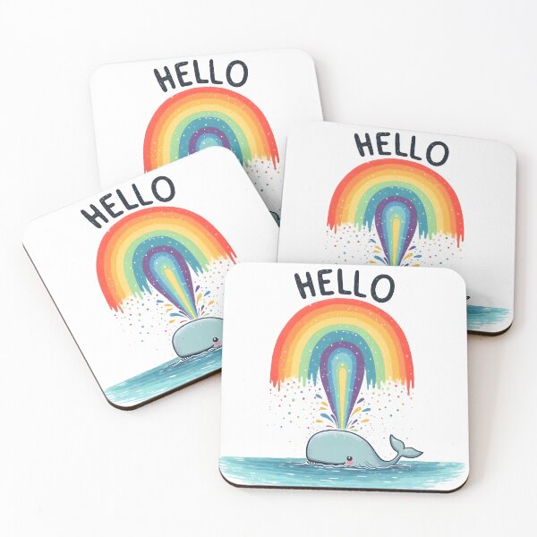 Item preview, hello, whale, rainbow, ocean designed and sold by TrueArtVibes.