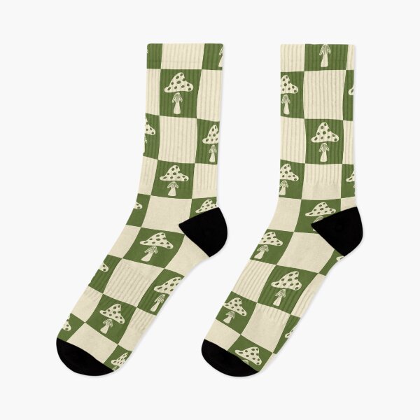 Item preview, Retro green mushroom plaid designed and sold by DaisyRoseBliss.
