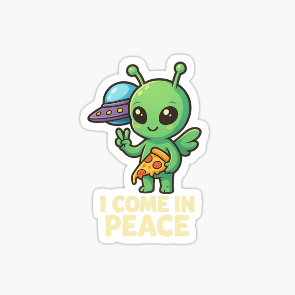 Item preview, Cute Alien with UFO – Funny Extraterrestrial Design designed and sold by Cute Kawaii Cartoons.