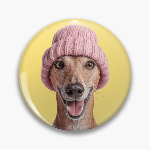 Item preview, Cozy Azawakh dog Wearing Pink Winter Hat Trendy Animal Fashion Artwork designed and sold by LazyOwlStore.