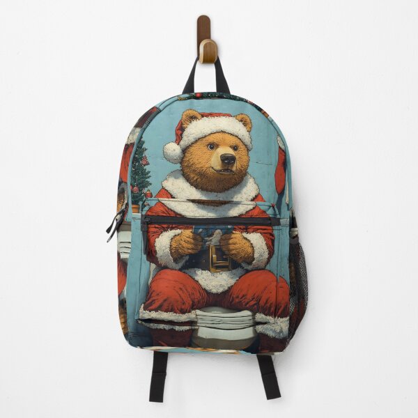 Item preview, Animal Santa Bear Reading Book On Toilet With Festive Decor designed and sold by kludtmiessek.
