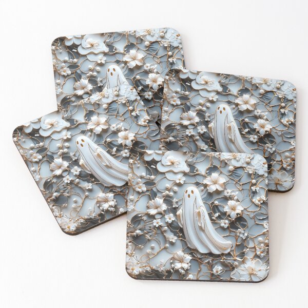 Item preview, 3D Effect Spooky Ghost Floral Art designed and sold by caseluv.