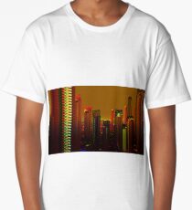 Landscape city sunset digital illustration Long T-Shirt
