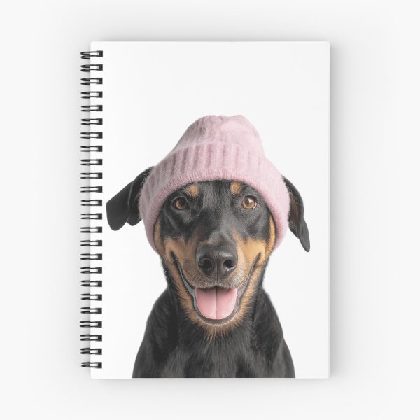 Item preview, Cozy Beauceron dog Wearing Pink Winter Hat Trendy Animal Fashion Artwork designed and sold by LazyOwlStore.