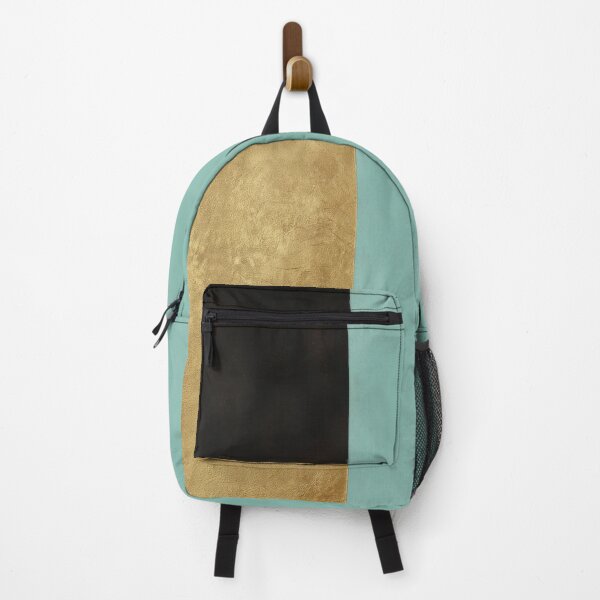 Item preview, Modern color block painting in gold & turquoise designed and sold by ArtHouseNiklas.