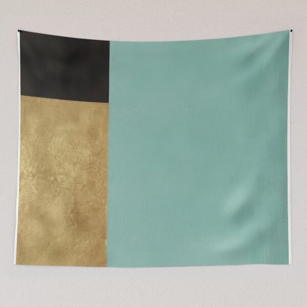 Item preview, Modern color block painting in gold & turquoise designed and sold by ArtHouseNiklas.