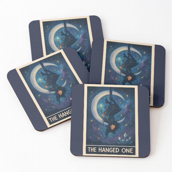 Item preview, Witch Hanging from Crescent Moon – "The Hanged One" Tarot Art designed and sold by Inspired by CarMa.
