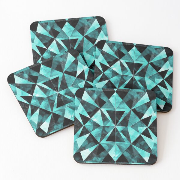 Item preview, Turquoise-black kaleido in watercolor look designed and sold by ArtHouseNiklas.