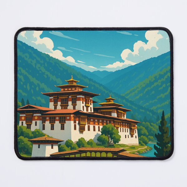Item preview, Thimphu Fortress and Mountain River designed and sold by Aryabek.