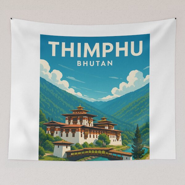 Item preview, Thimphu Fortress and Mountain River designed and sold by Aryabek.