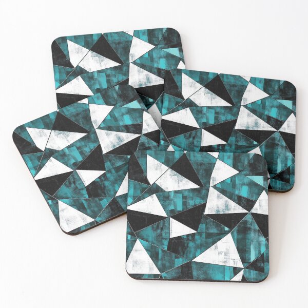 Item preview, Abstract turquoise-black glass pattern designed and sold by ArtHouseNiklas.