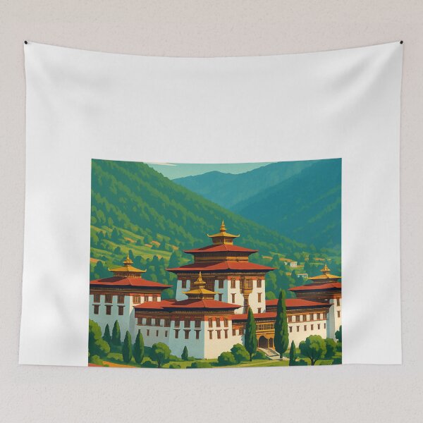 Item preview, Thimphu Palace and Bhutan Village Hillside designed and sold by Aryabek.