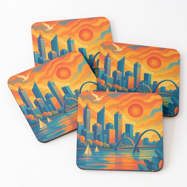 Item preview, Perth Skyline and Swan River Sunset designed and sold by Aryabek.