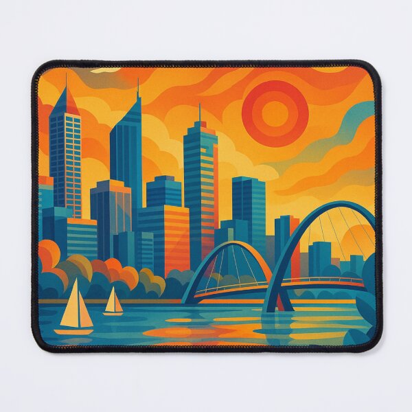 Item preview, Perth Skyline and Swan River Sunset designed and sold by Aryabek.