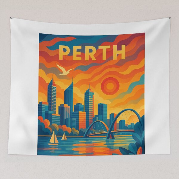Item preview, Perth Skyline and Swan River Sunset designed and sold by Aryabek.