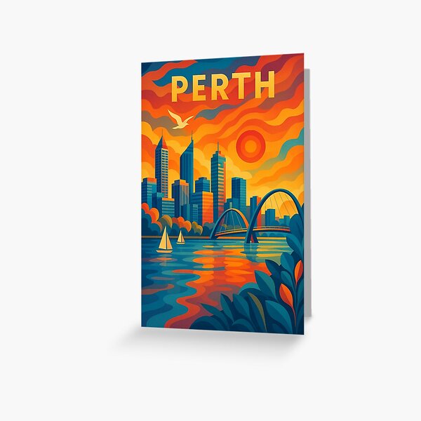 Item preview, Perth Skyline and Swan River Sunset designed and sold by Aryabek.