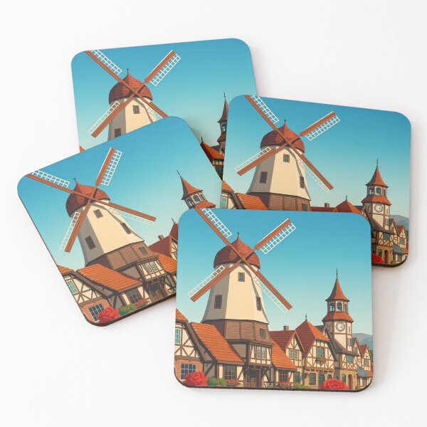 Item preview, Solvang California with Roses and Windmill designed and sold by Aryabek.