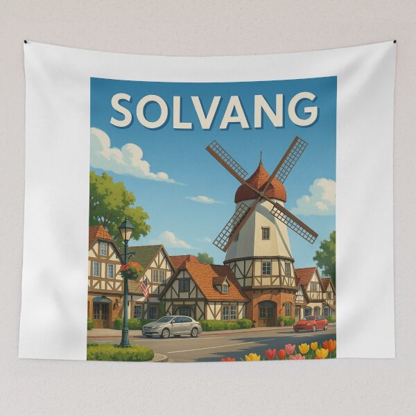 Item preview, Solvang California with Tulip Beds and Windmill designed and sold by Aryabek.