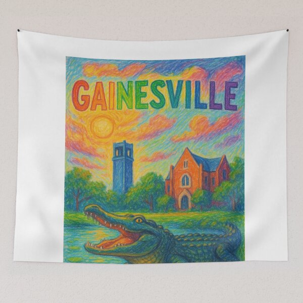 Item preview,  Gainesville with Alligator and Tower designed and sold by Aryabek.