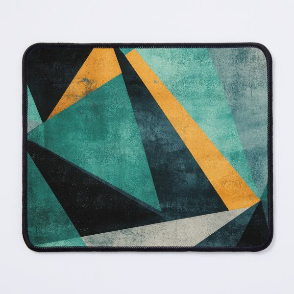 Item preview, Modern triangle design in turquoise & yellow designed and sold by ArtHouseNiklas.