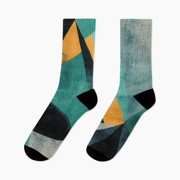 Item preview, Modern triangle design in turquoise & yellow designed and sold by ArtHouseNiklas.