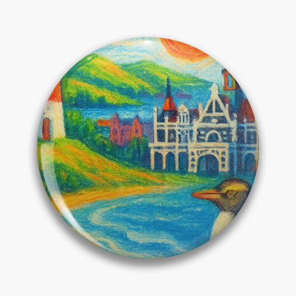 Item preview, Dunedin New Zealand Coastal Hills Crayon Style designed and sold by Aryabek.