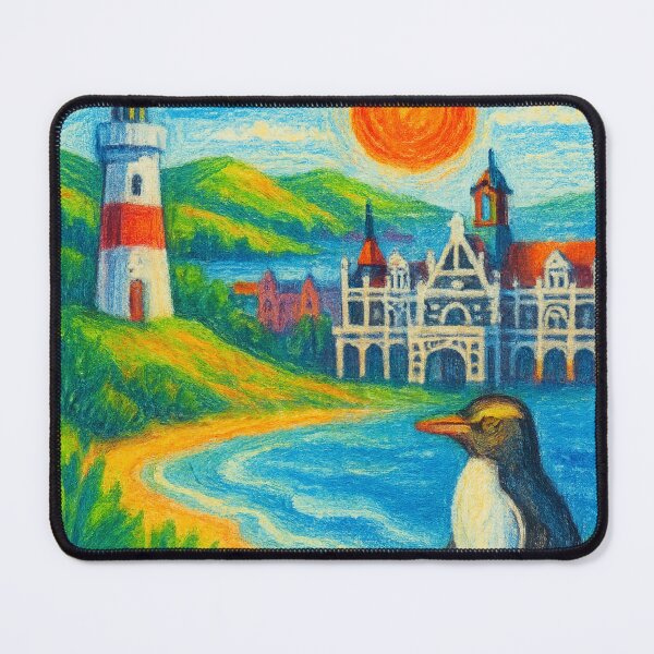 Item preview, Dunedin New Zealand Coastal Hills Crayon Style designed and sold by Aryabek.