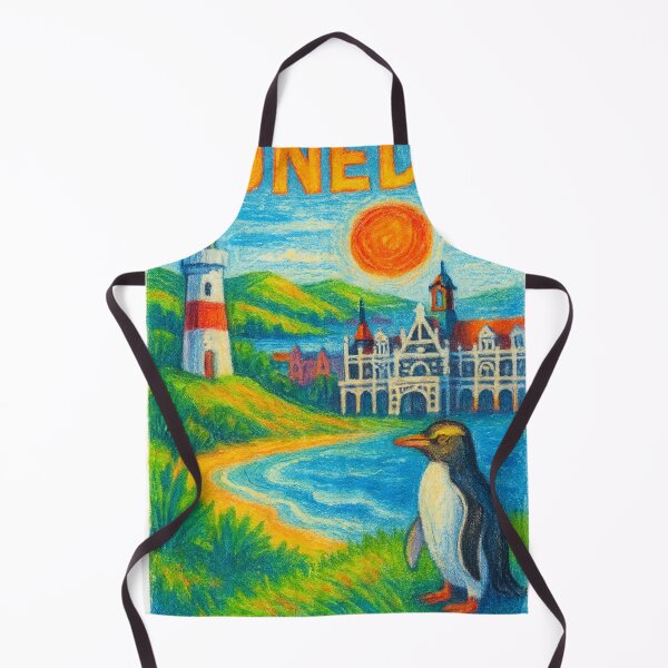 Item preview, Dunedin New Zealand Coastal Hills Crayon Style designed and sold by Aryabek.