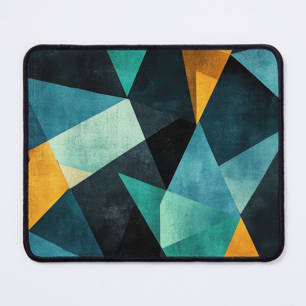 Item preview, Geometric illustration in turquoise & mustard yellow designed and sold by ArtHouseNiklas.