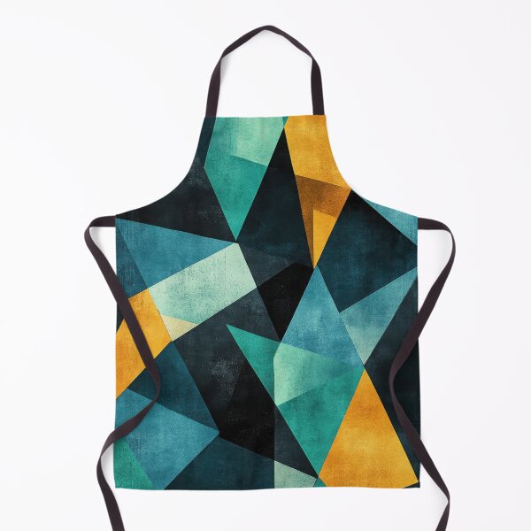 Item preview, Geometric illustration in turquoise & mustard yellow designed and sold by ArtHouseNiklas.