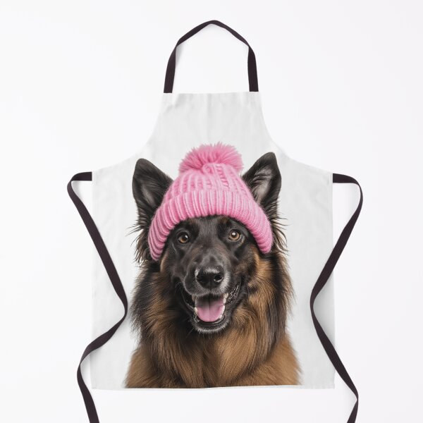 Aperçu de l'œuvre Chien Tervuren belge confortable portant un chapeau d'hiver rose Illustration de mode animale tendance créée et vendue par LazyOwlStore.