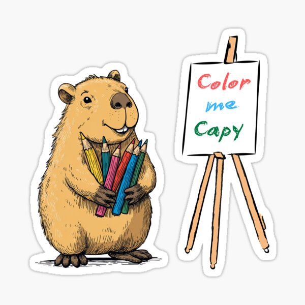 Color Me Capy - Funny Creative Capybara Design Sticker