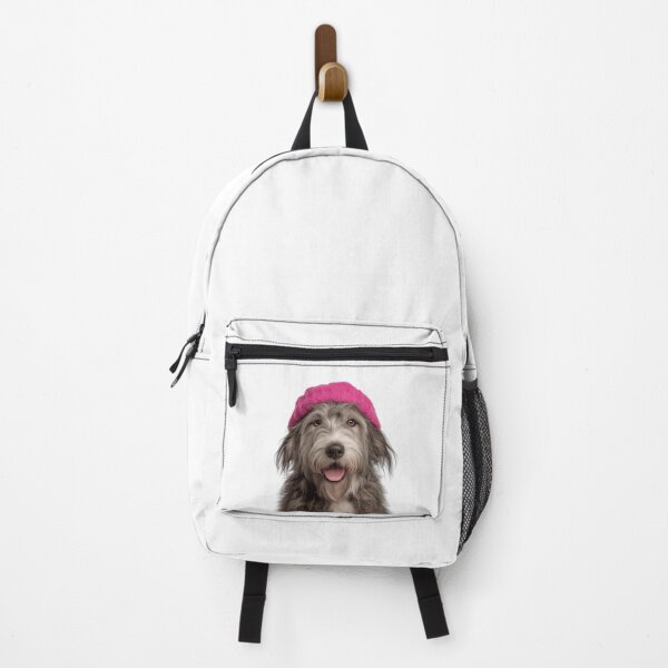 Item preview, Cozy Bergamasco Sheepdog Wearing Pink Winter Hat Trendy Animal Fashion Artwork designed and sold by LazyOwlStore.